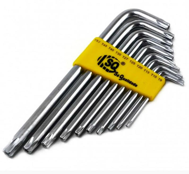 Conjunto Ferramentas Chaves Torx Allen Hexagonal Ponta Dupla - SQ